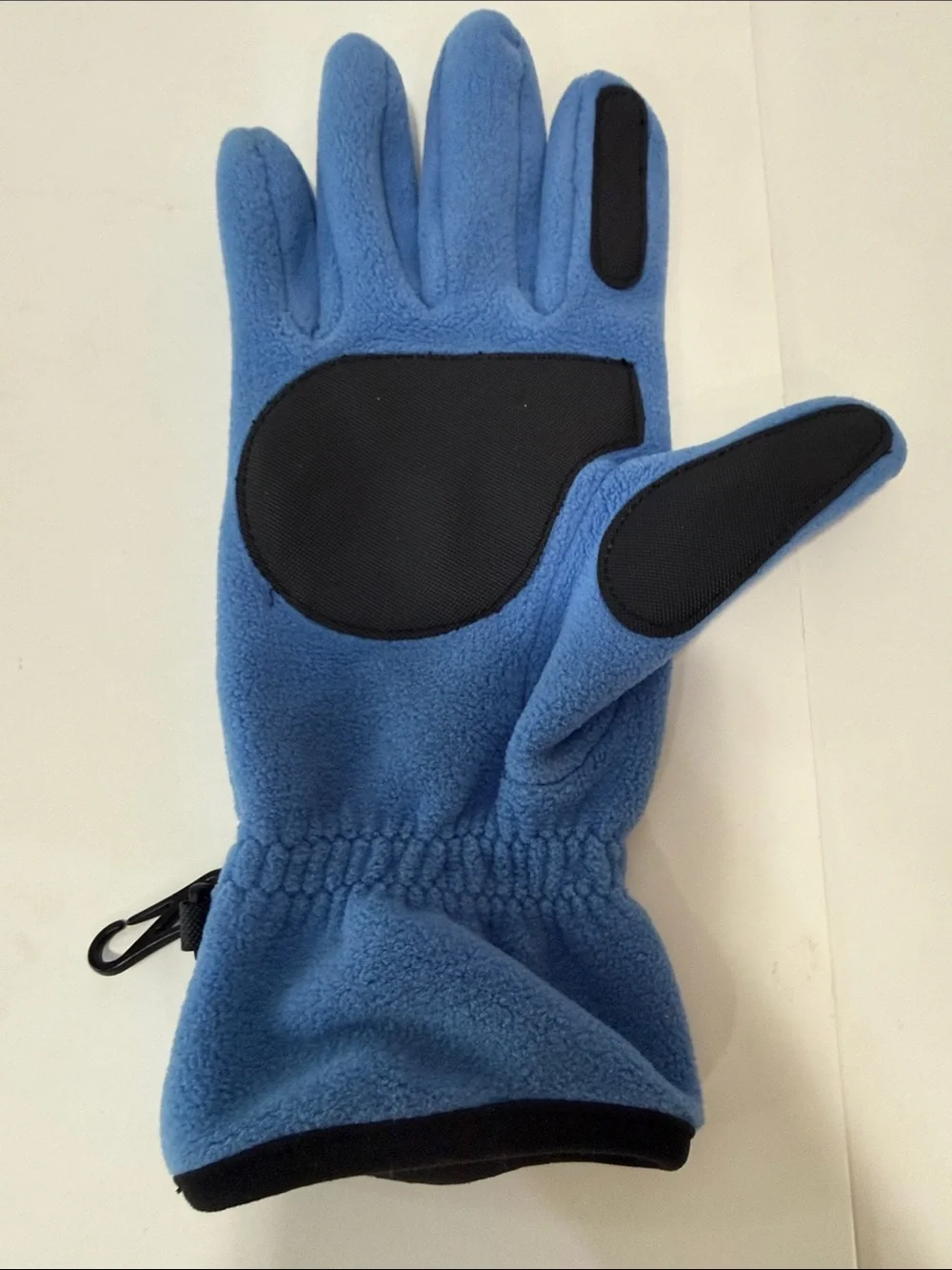 Lands' End Blue Fleece Gloves with Black Trim